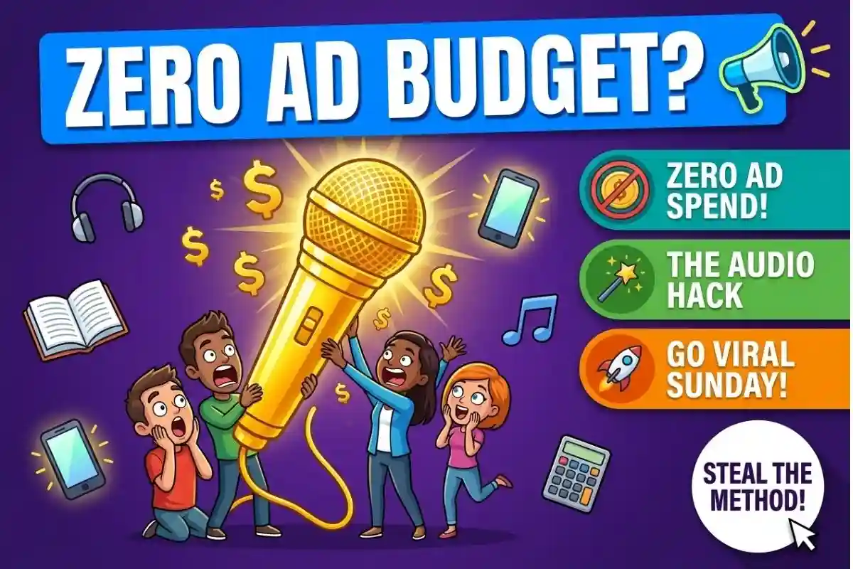 Stop paying for ads The TikTok Audio hack selling books this Sunday.