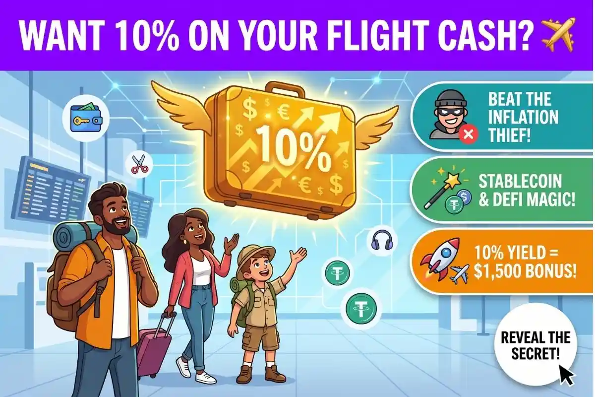 Tokenized Travel Funds How to earn 10% on the cash you saved for flights.
