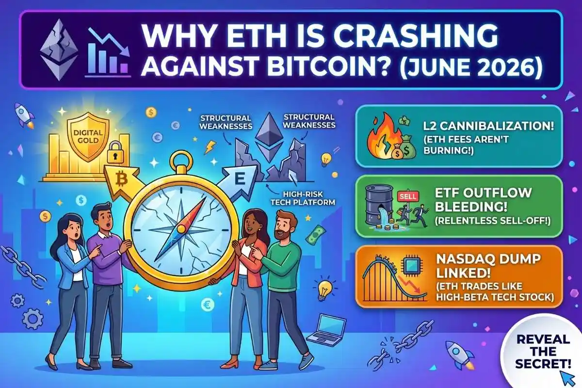 Ethereum ETF Outflows June 2026 The hidden structural reason ETH is crashing against Bitcoin