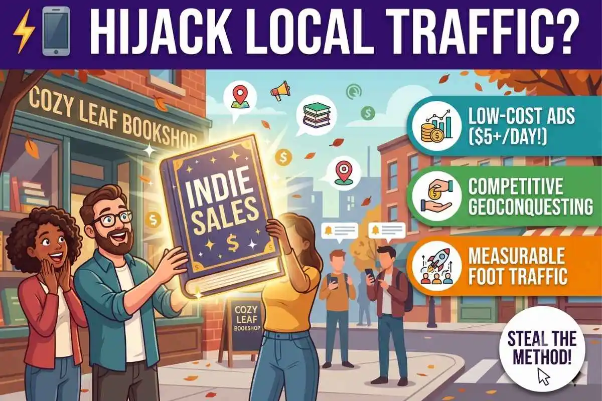 Geofenced Bookstore Marketing Hijack local foot traffic to sell your indie paperback today